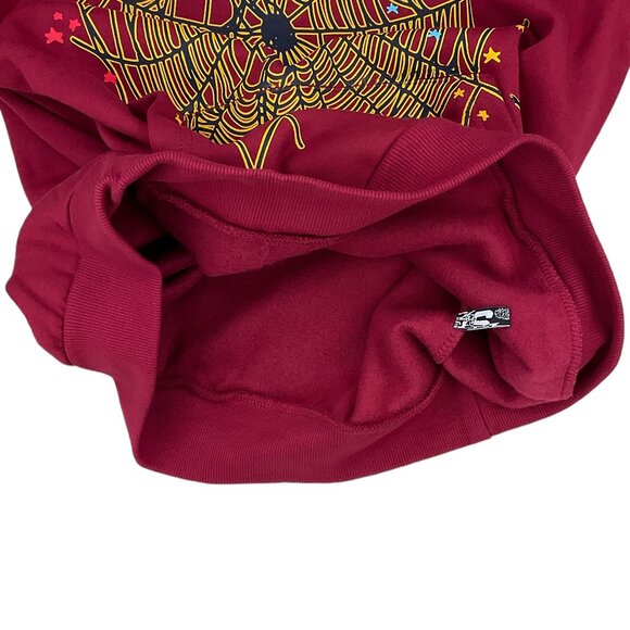 Sp5der Logo Hoodie Sweatshirt Maroon | Spider Worldwide - Picture 4 of 4